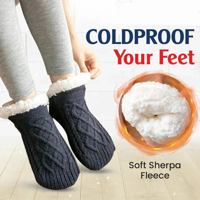 Fleece-Lined Indoor Slipper Socks