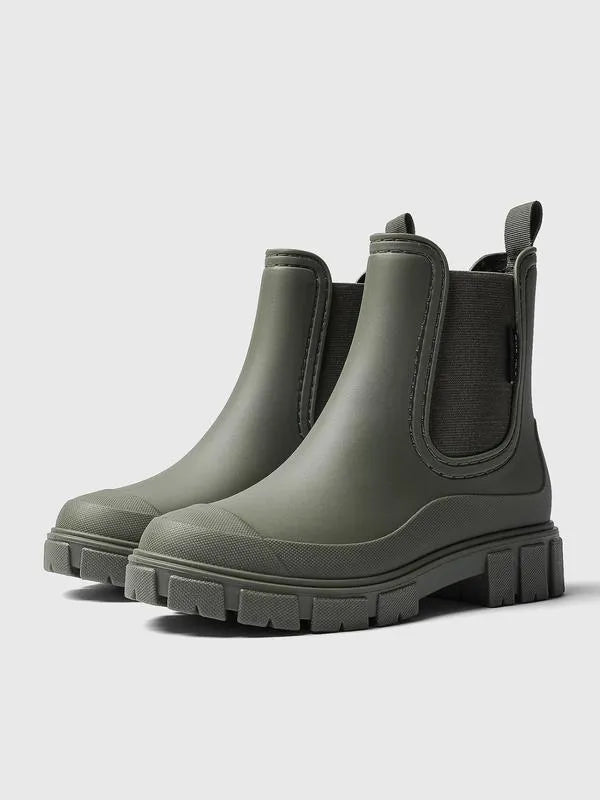 Women's Embossed Slip-On Rain Shoes