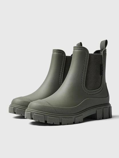 Women's Embossed Slip-On Rain Shoes