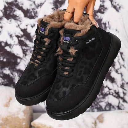 Women's Cosy Faux Fur Lace-Up Winter Boots