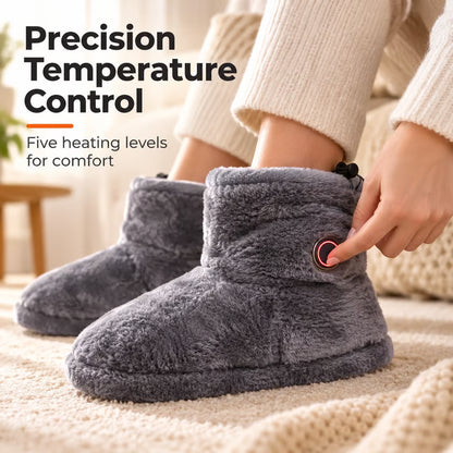 Cosy USB Heated Plush Slipper Boots