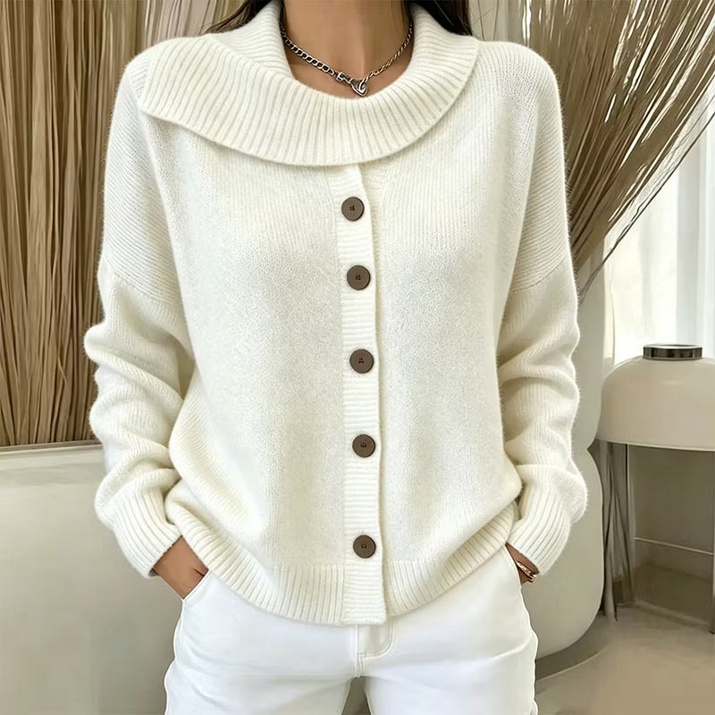 Women's Draped Collar Knit Cardigan