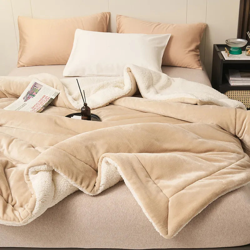 Double-Layer Velvet & Fleece Blanket
