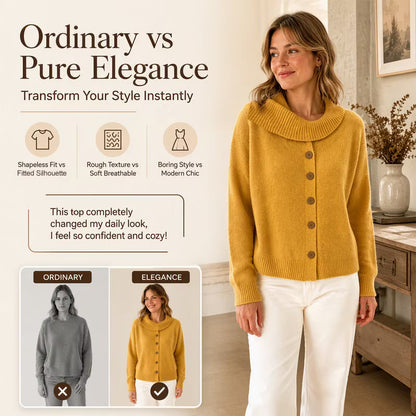 Women's Draped Collar Knit Cardigan