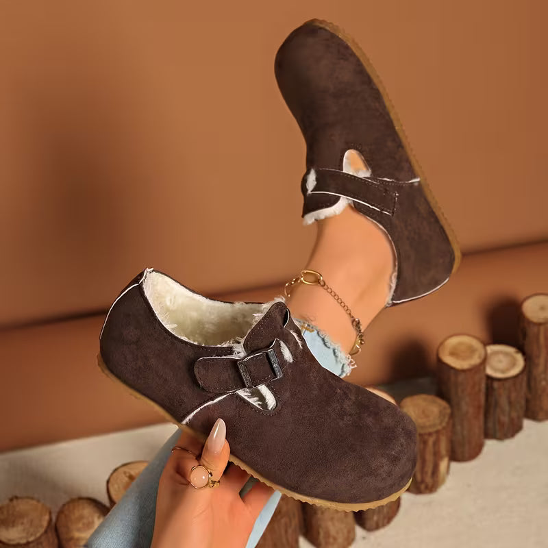 Women's Buckle Detail Plush-Lined Clogs