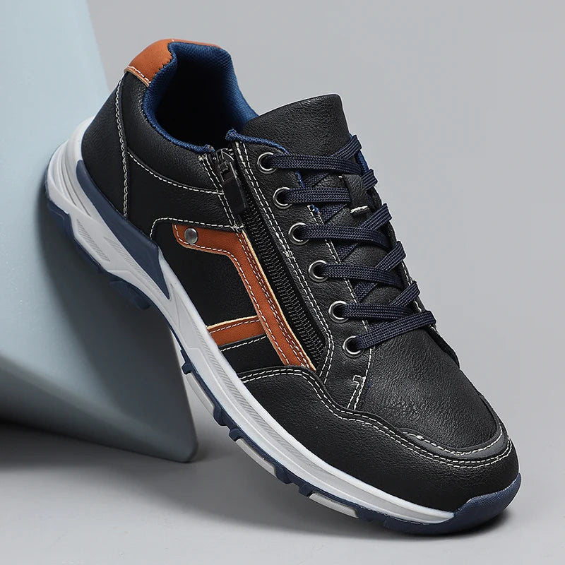 Men's Wide Toe Side Zip Walking Shoes