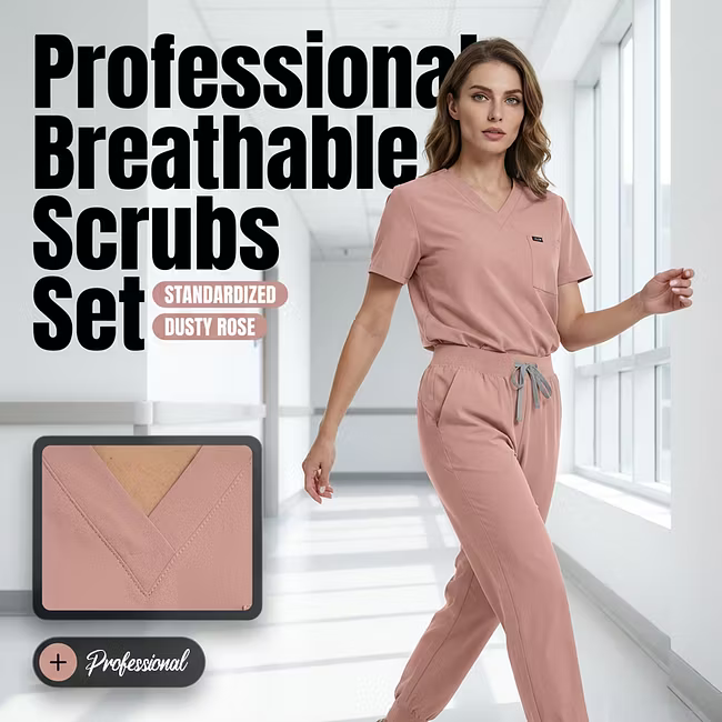 Women's Stretch Multi-Pocket Scrub Set