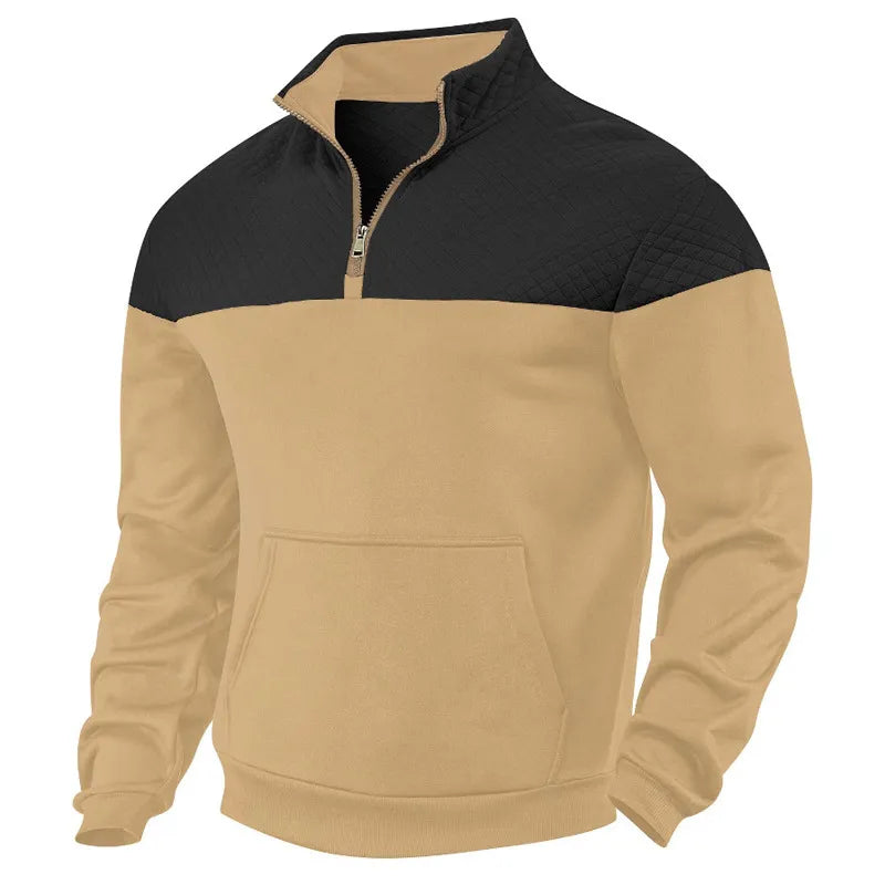 Men's Colour Block Half-Zip Sweatshirt