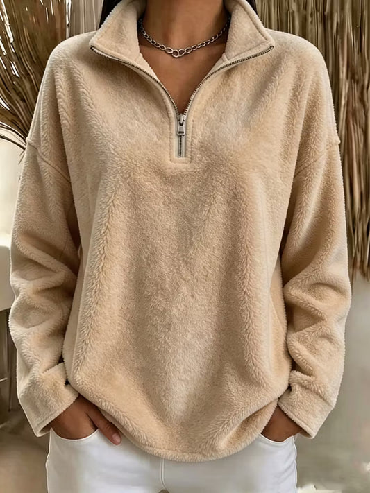 Women's Plush Half-Zip Fleece Sweatshirt