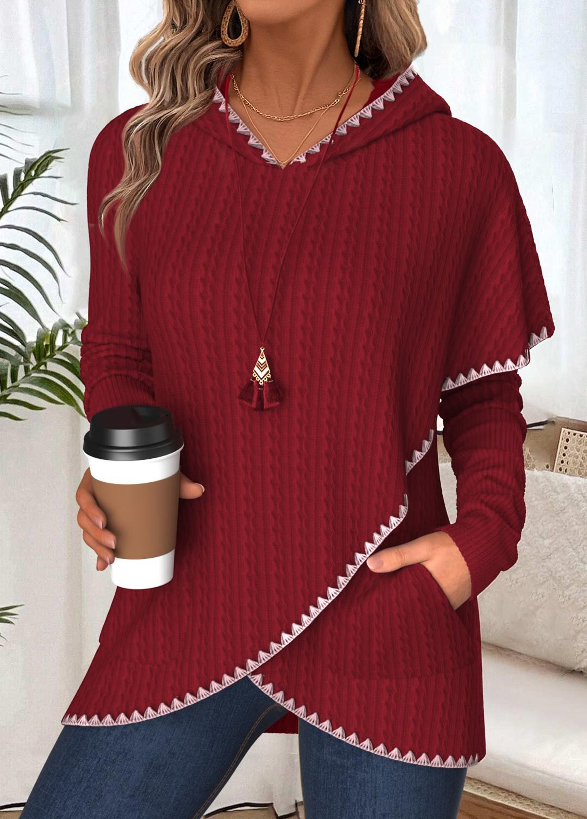 Women's Layered Longline Hoodie
