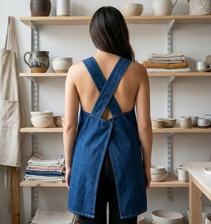 Cross-Back Denim Work Apron