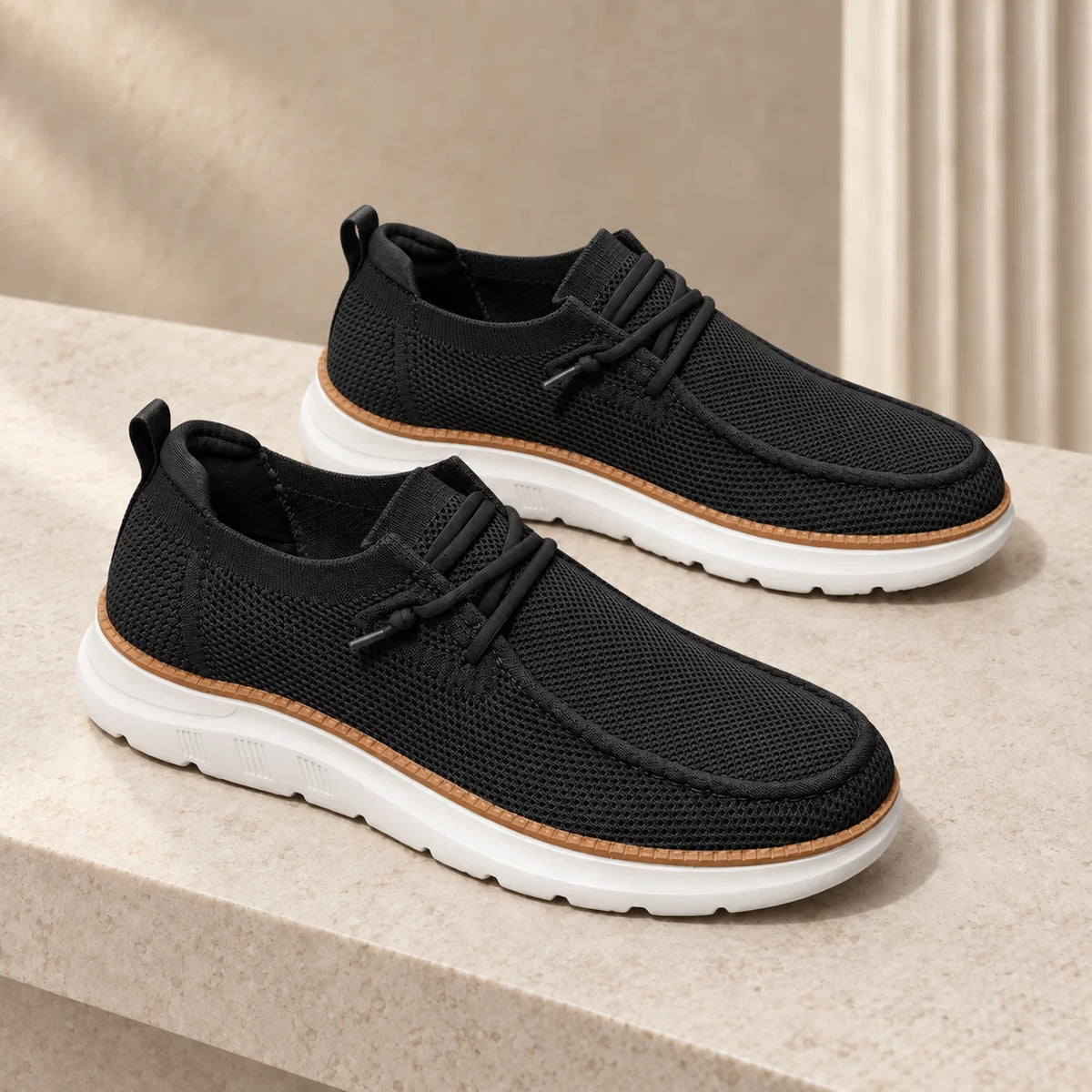 Men's Textured Knit Lace-Up Shoes