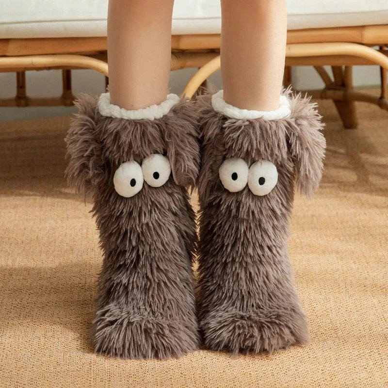 Cosy Fluffy Puppy Slipper Socks
