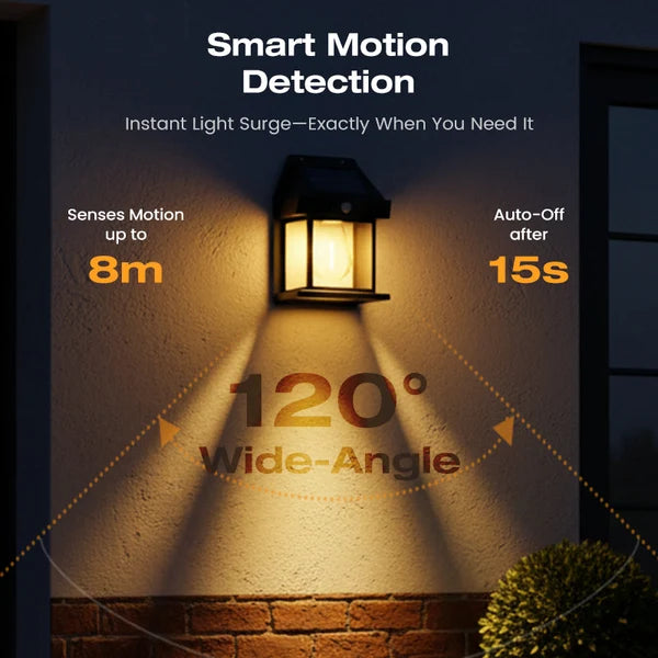Outdoor Solar Wall Light with Motion Sensor