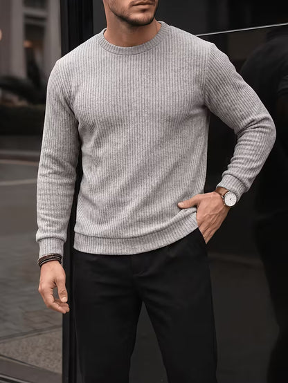 Men's Ribbed Crew Neck Pullover