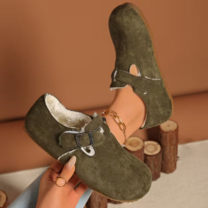 Women's Buckle Detail Plush-Lined Clogs