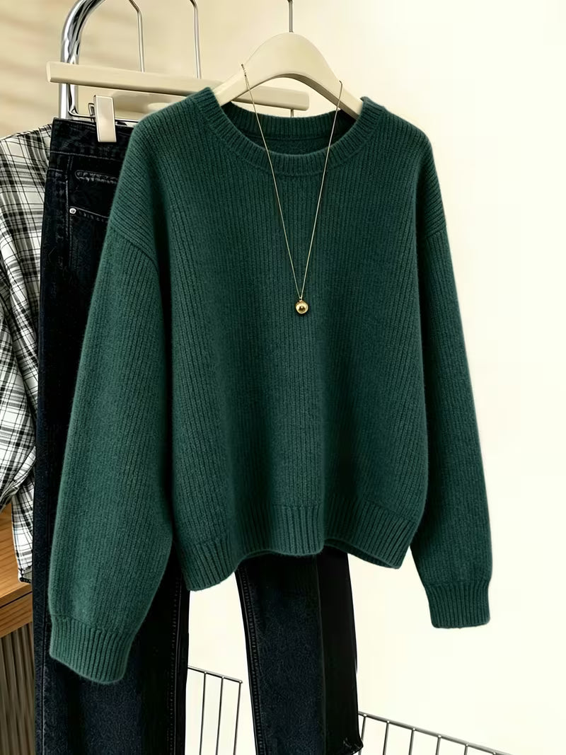 Women's Relaxed Crew Neck Knit Jumper