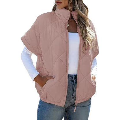 Women's Quilted Short Sleeve Padded Jacket