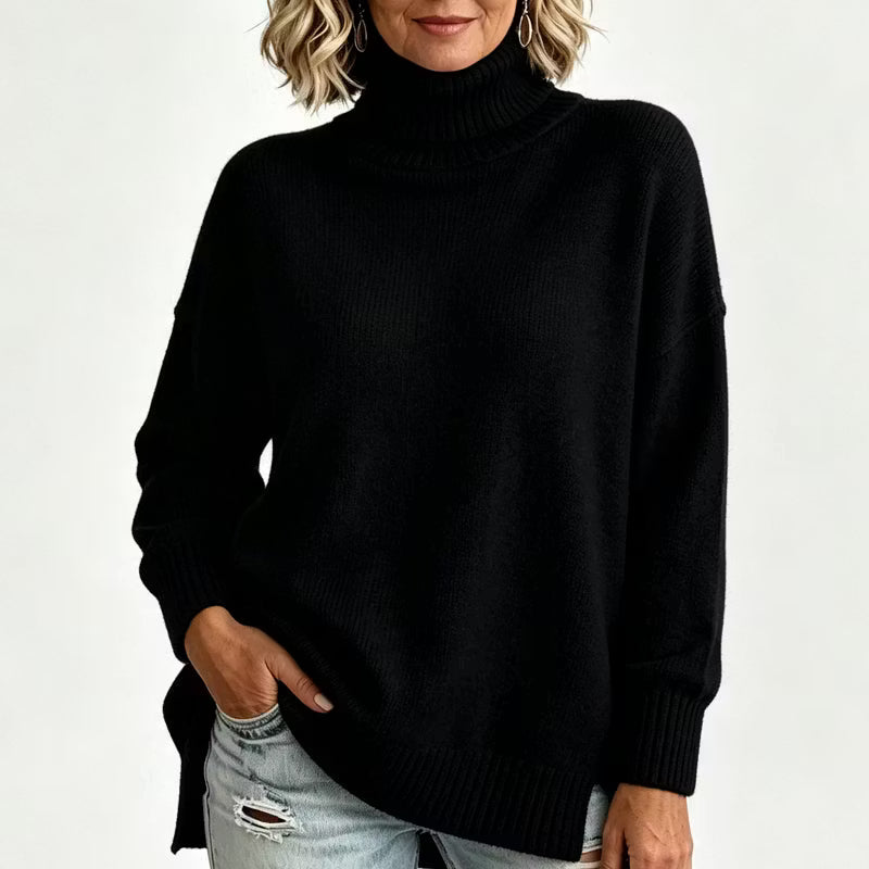 Women's Relaxed Roll Neck Knit Jumper