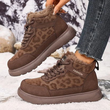 Women's Cosy Faux Fur Lace-Up Winter Boots