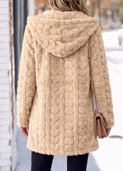Women's Velvety Longline Hooded Coat