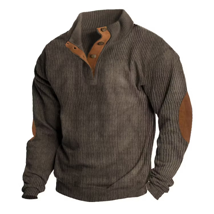 Men's Stand Collar Long Sleeve Pullover