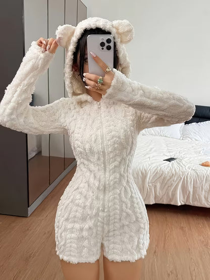 Women's Animal Hooded Winter Bodysuit