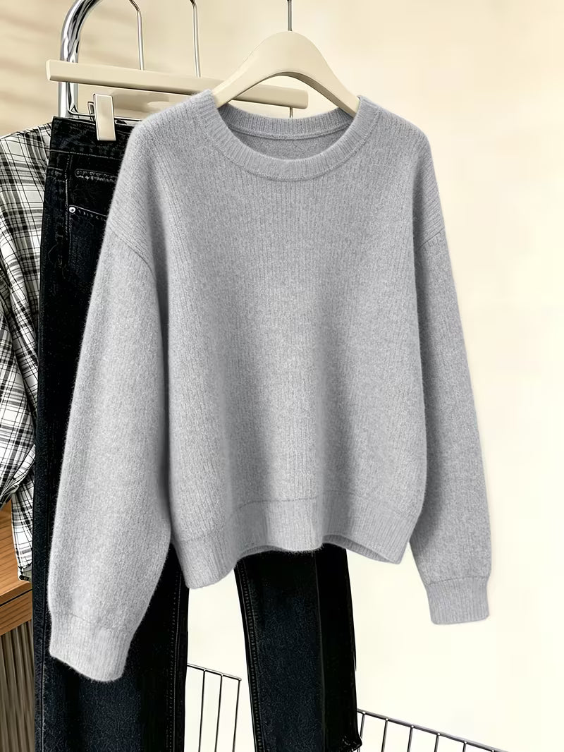 Women's Relaxed Crew Neck Knit Jumper