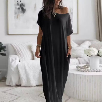 Women's Relaxed Off-Shoulder Maxi Dress