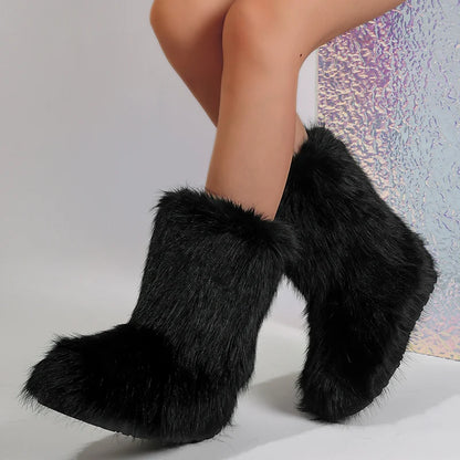 Women's Fluffy Mid-Calf Winter Boots