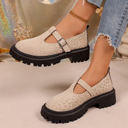 Women's T-Strap Chunky Sole Shoes