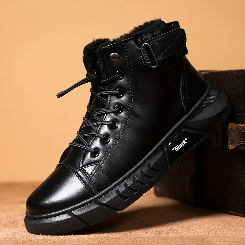 Men’s Leather-Look Fleece-Lined Chukka Boots