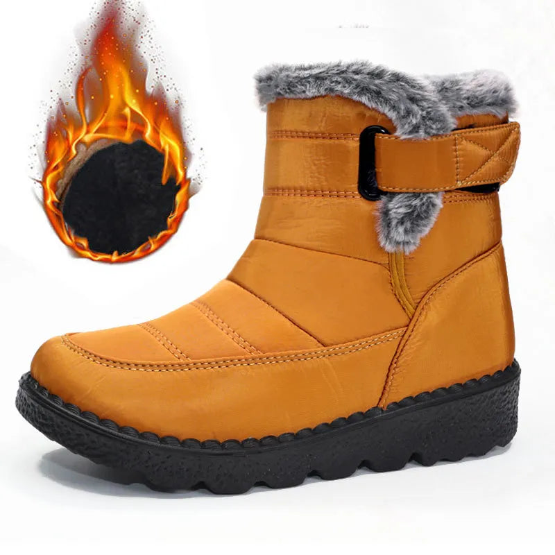 Women's Plush-Lined Slip-On Winter Boots