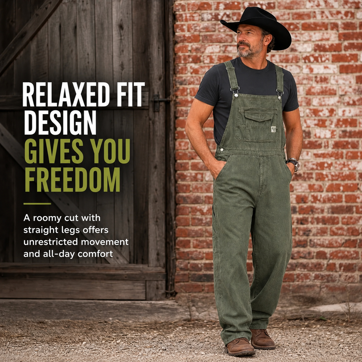 Men's Heavy-Duty Multi-Pocket Denim Work Trousers