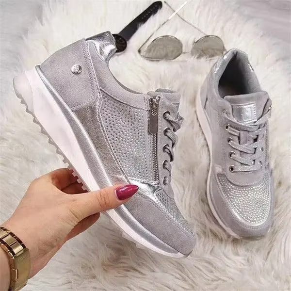 Women's Zip Detail Wedge Trainers