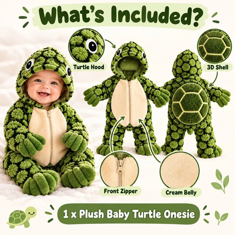 Baby Cosy Turtle Hooded Onesie