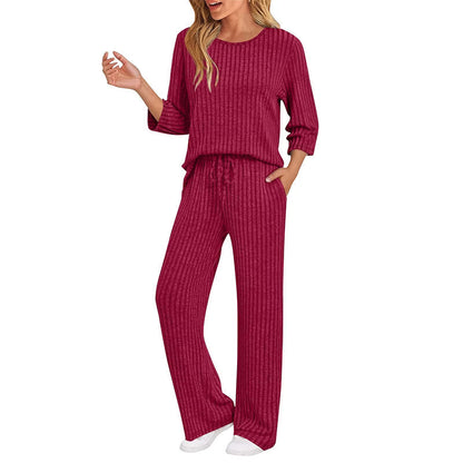 Women's Soft Ribbed Two-Piece Lounge Set