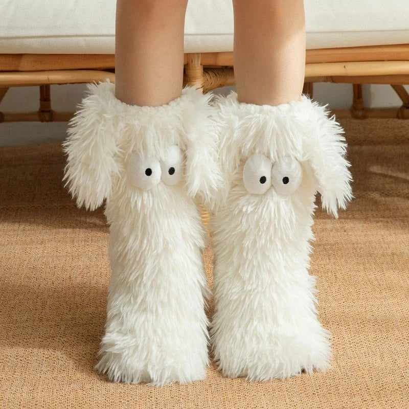 Cosy Fluffy Puppy Slipper Socks
