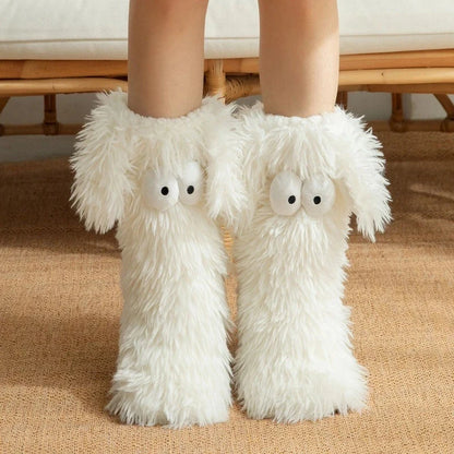 Cosy Fluffy Puppy Slipper Socks