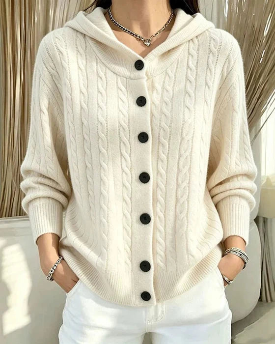Women's Open-Front Hooded Knit Cardigan