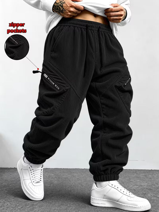 Men's Corduroy Multi-Pocket Cargo Joggers
