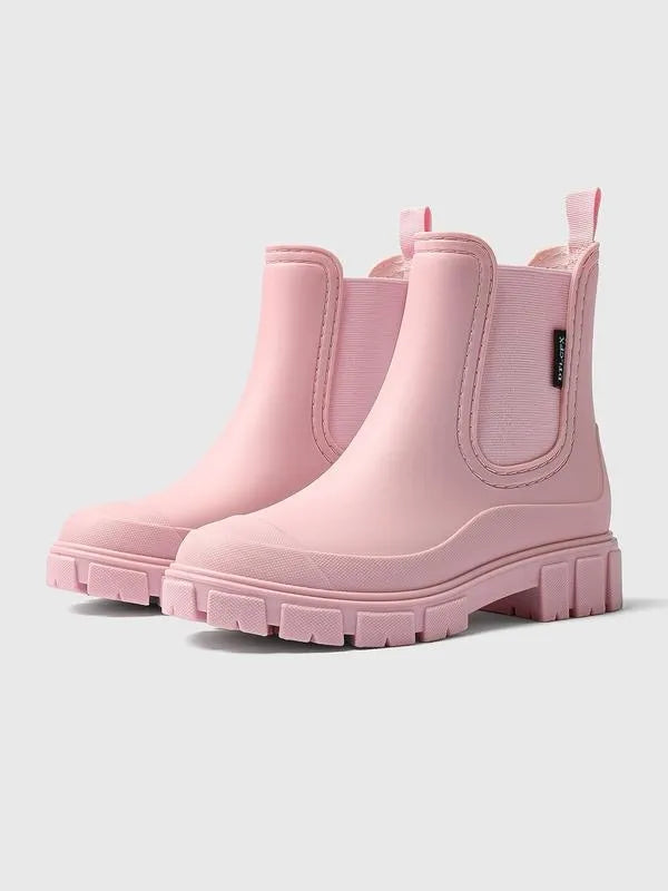 Women's Embossed Slip-On Rain Shoes