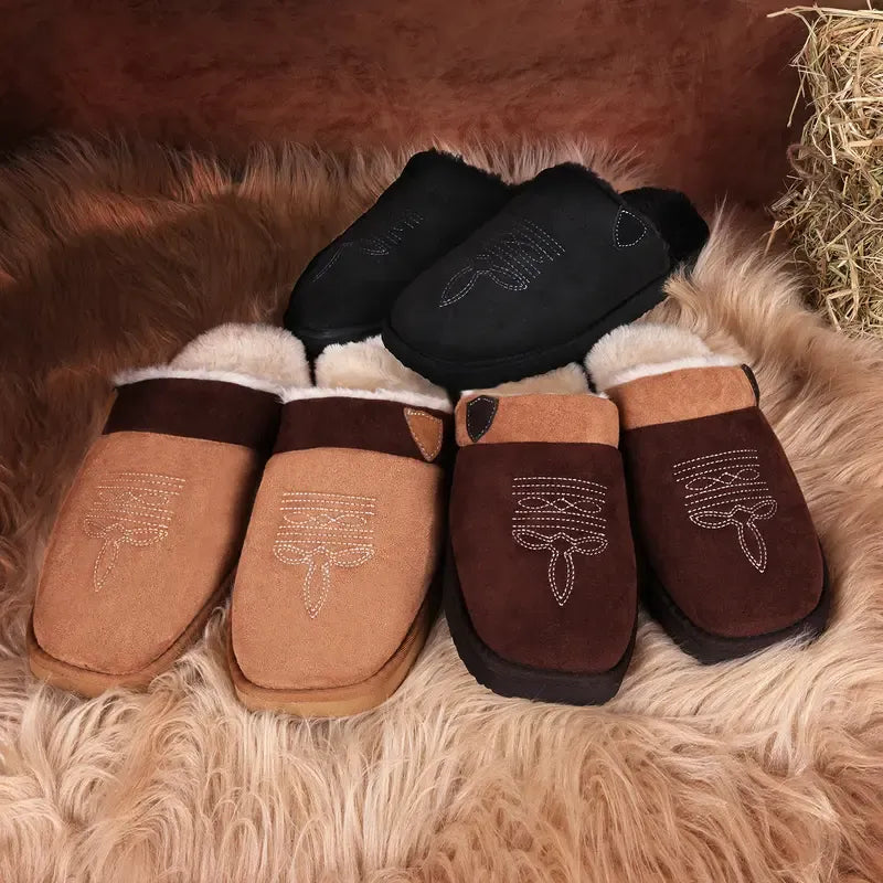 Western Plush Cowboy Slippers
