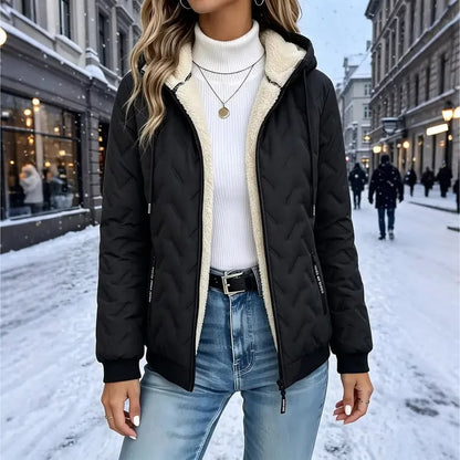Women's Sherpa-Lined Quilted Hooded Jacket