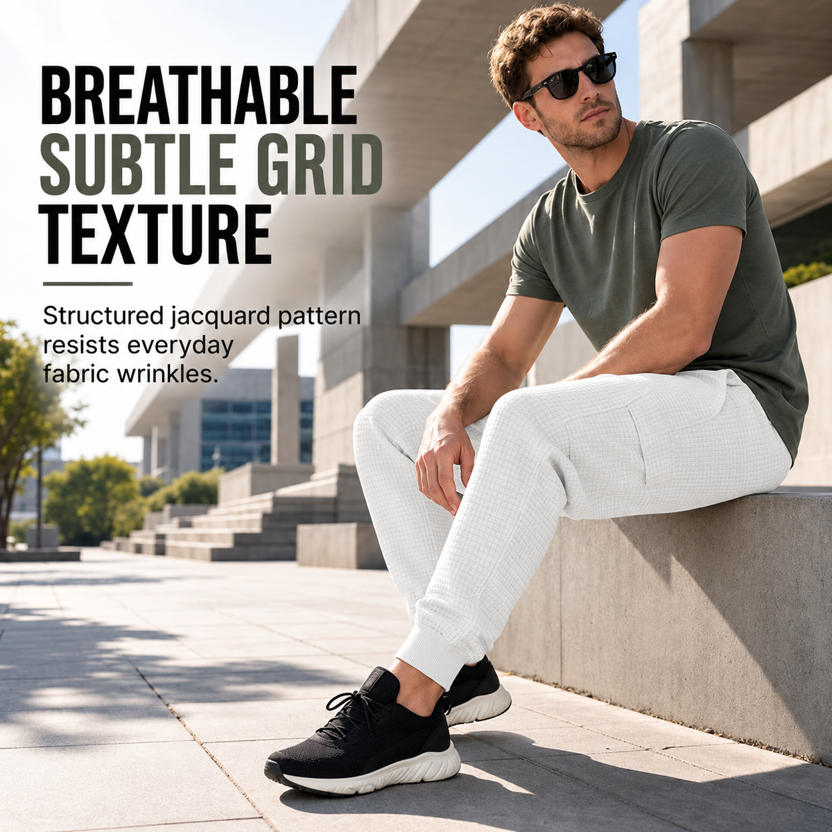 Men's Textured Multi-Pocket Cargo Joggers