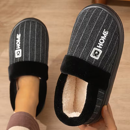 Men's Plush-Lined Winter Slippers