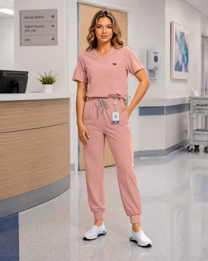 Women's Stretch Multi-Pocket Scrub Set