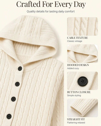 Women's Open-Front Hooded Knit Cardigan