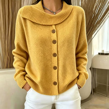 Women's Draped Collar Knit Cardigan