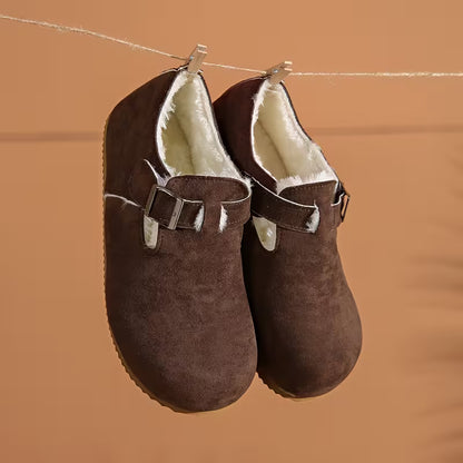 Women's Buckle Detail Plush-Lined Clogs